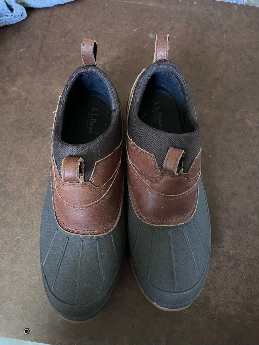 L.L. Bean Men's Brown Waterproof Storm Chaser 5 Slip-On Duck Boots 14M